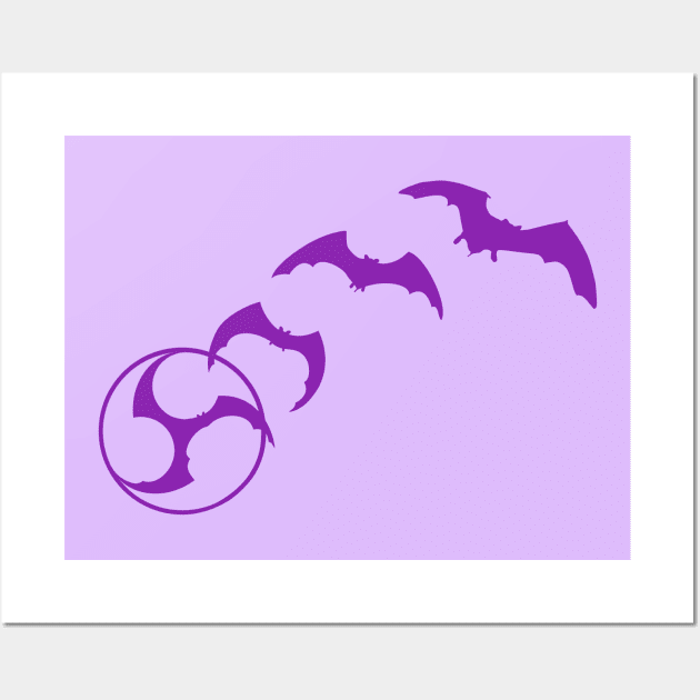 Bat Mitsudomoe purple Wall Art by Austin Taiko